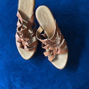 Women's Brown Kork-Ease Leather Sandals